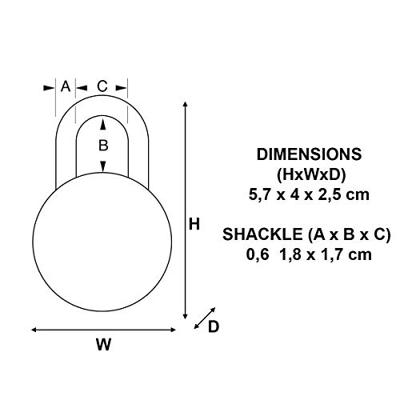 Masterlock 38mm diam. padlock - stainless steel body - 18mm hardened steel shackl - 1533EURD Masterlock 38mm diam. padlock - stainless steel body - 18mm hardened steel shackl - 1533EURD