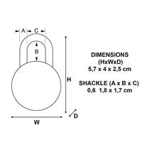 Masterlock 38mm diam. padlock - stainless steel body - 18mm hardened steel shackl - 1533EURD - thumbnail
