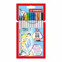 Stabilo Pen 68 brush viltstiften 12 stuks - thumbnail