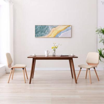 VidaXL Eetkamerstoelen 2 st kunstleer crème VidaXL Eetkamerstoelen 2 st kunstleer crème