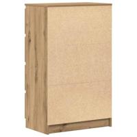 Dressoir 60x35x98,5 cm bewerkt hout artisanaal eikenkleur - thumbnail