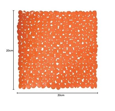 MSV Douche|bad anti-slip mat badkamer - pvc - oranje - 54 x 54 cm