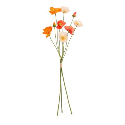 Klaprozen Kunstbloemen bundel 60cm Oranje mix