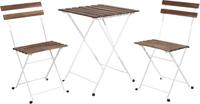 Bistro set Rhodos - bruin/wit - 3-delig - thumbnail