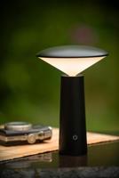 Lucide JIVE - Oplaadbare Tafellamp Binnen/Buiten - Accu/Batterij - Ø 13,7 cm - LED Dimb. - CCT - 1x3W 2800K/6500K - IP44 - Zwart - thumbnail