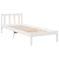 Bedframe extra lang zonder matras grenenhout wit 100x220 cm - thumbnail