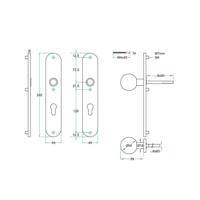 Afdekschild afgerond LS rvs mat PC72 blind-bev - thumbnail