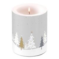 Ambiente stompkaars midnight trees 10x12 cm grijs - thumbnail