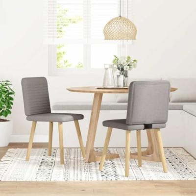 Eetkamerstoelen draaibaar 2 st stof taupe