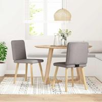 Eetkamerstoelen draaibaar 2 st stof taupe - thumbnail