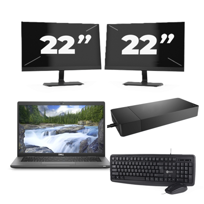 Dell Latitude 7330 - Intel Core i5-12e Generatie - 13 inch - 16GB RAM - 256GB SSD - Windows 11 Home + 2x 22 inch Monitor