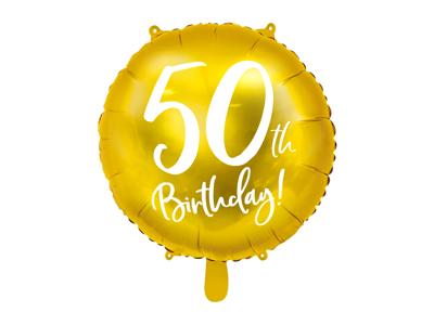 Folieballon 50th Birthday goud (45cm)