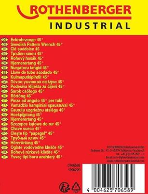 Rothenberger Pijpsleutel, 60mm, Super S, 45 - ROT070658E ROT070658E