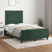 Bedframe zonder matras 120x200 cm fluweel donkergroen - thumbnail