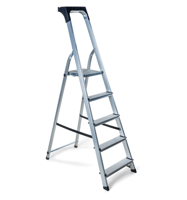 huishoudtrap - keukentrap 5 treden aluminium