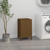 Wasmand 44x44x76 cm massief grenenhout honingbruin - thumbnail