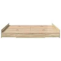 Opbergbedframe met lade Sonoma eiken 200 x 200 cm Bewerkt hout - thumbnail
