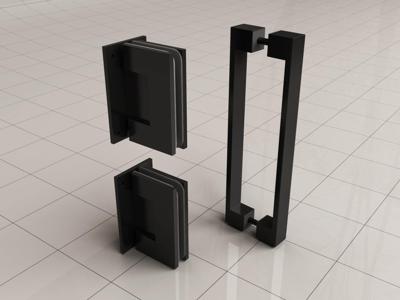 Scharnierset En Greep tbv Profielloze Nisdeur Wiesbaden Less Mat Zwart