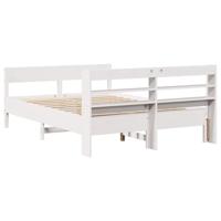 Bedframe zonder matras massief grenenhout wit 120x200 cm - thumbnail