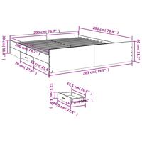 Bedframe met lades bewerkt hout sonoma eikenkleurig 200x200 cm - thumbnail