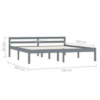 Bedframe massief grenenhout grijs 180x200 cm - thumbnail