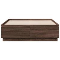 Bedframe bewerkt hout bruin eikenkleur 135x190 cm - thumbnail