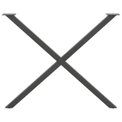 Eettafelpoten 2 st X-vormig 90x(72-73) cm staal antraciet Eettafelpoten 2 st X-vormig 90x(72-73) cm staal antraciet
