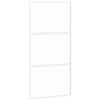 VidaXL Schuifdeur 102,5x205 cm gehard glas en aluminium wit - thumbnail