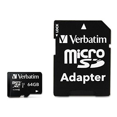 Verbatim MICRO SDXC 64GB CL 10 ADAP microSDXC-kaart 64 GB Class 10 Incl. SD-adapter Verbatim MICRO SDXC 64GB CL 10 ADAP microSDXC-kaart 64 GB Class 10 Incl. SD-adapter