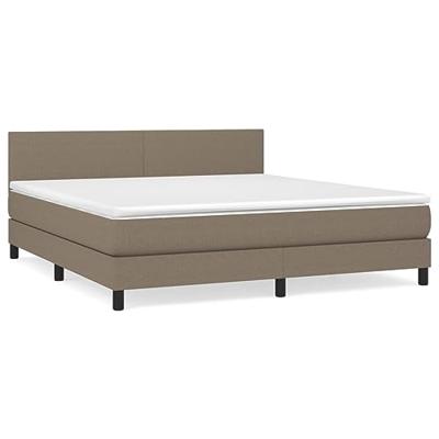 Boxspring met matras stof taupe 160x200 cm