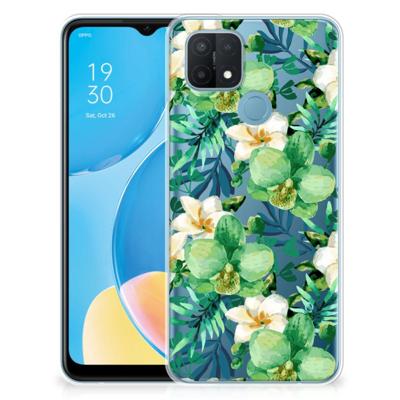 OPPO A15 | TPU Case | Orchidee Groen OPPO A15 | TPU Case | Orchidee Groen