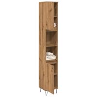 Badkamerkast 30x30x190 cm bewerkt hout artisanaal eikenkleurig - thumbnail