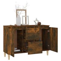 Dressoir 101x35x70 cm bewerkt hout gerookt eikenkleurig - thumbnail