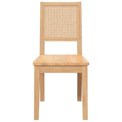Eetkamerstoelen 2 st massief hout rubber Eetkamerstoelen 2 st massief hout rubber
