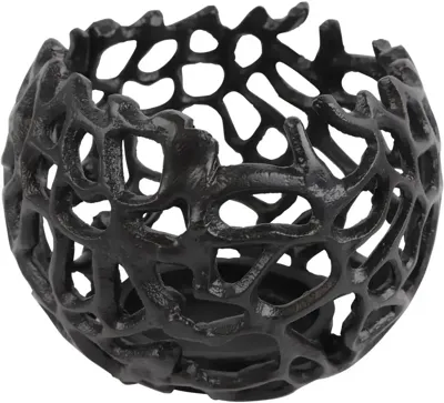 Countryfield theelichthouder aluminium livina 9x13cm zwart