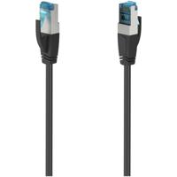 Hama NETWERKKABEL, CAT-6A, 10 GBIT/S, S/FTP AFGESCHERMD, 0,50 M Kabel Zwart - thumbnail
