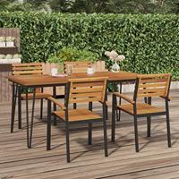 Tuintafel met haarspeldpoten 180x90x75 cm massief acaciahout - thumbnail