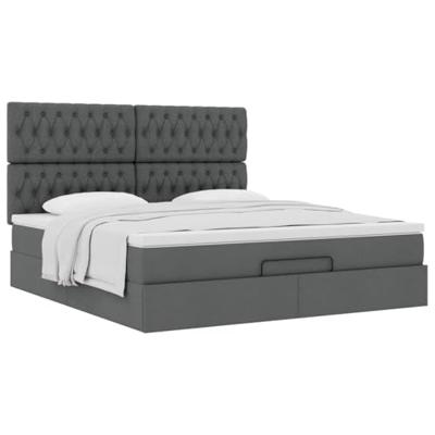 Ottoman bed met matras 160x200cm stof donkergrijs