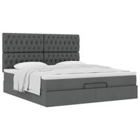 Ottoman bed met matras 160x200cm stof donkergrijs - thumbnail