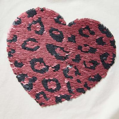 Kindershirt met lange mouwen pailletten hart 116 ecru Kindershirt met lange mouwen pailletten hart 116 ecru