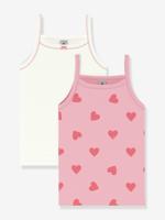 Set van 2 hemdjes kind PETIT BATEAU wit - thumbnail