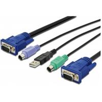 Digitus KVM Adapterkabel [1x USB-A, VGA - 1x VGA] 1.80 m Zwart - thumbnail