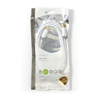 Coaxkabel 90 dB | IEC (coax) male - IEC (coax) male | 2,0 m | Wit