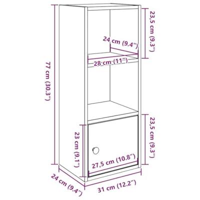 Boekenkast 31x24x77 cm bewerkt hout wit