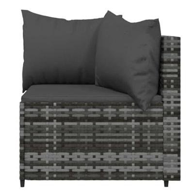 3-delige Loungeset met kussens poly rattan grijs 3-delige Loungeset met kussens poly rattan grijs