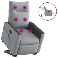 Sta-op-massagestoel elektrisch verstelbaar stof lichtgrijs - thumbnail