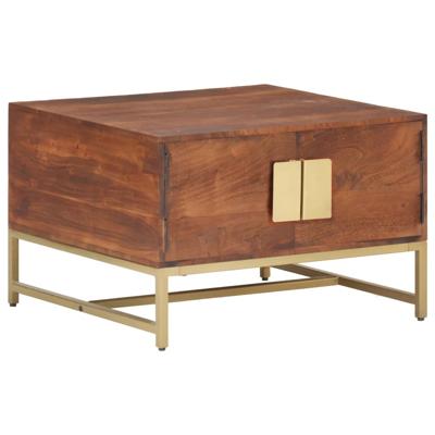 VidaXL Salontafel 67x67x45 cm massief mangohout honingbruin