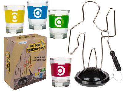 Hot Wire Drankspel - Inclusief 4 Shotglazen - 19x10x23 cm