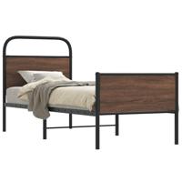Bedframe zonder matras bewerkt hout bruin eikenkleur 80x200 cm - thumbnail