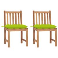 Tuinstoelen 2 st met kussens massief teakhout - thumbnail